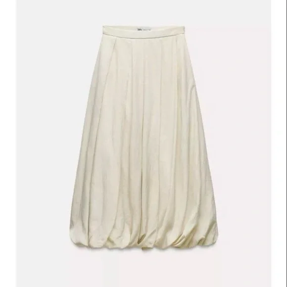 Zara Cream Bubble / Balloon Women's Skirt - Picture 1 of 6